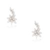 18k White Gold 1.86ctw Diamond Flower Crawler Earrings