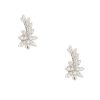 18k White Gold 1.86ctw Diamond Flower Crawler Earrings