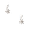 18k White Gold 1.86ctw Diamond Flower Crawler Earrings