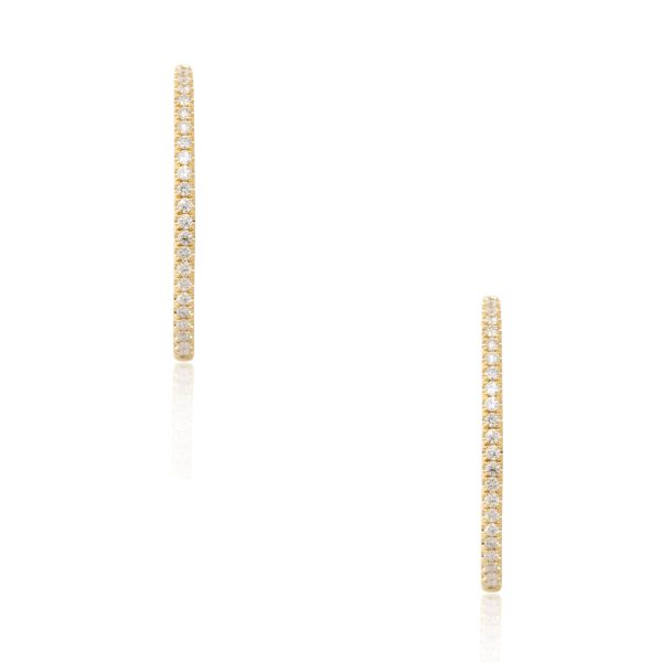 18k Yellow Gold 1.54ctw Diamond Hoop Earrings