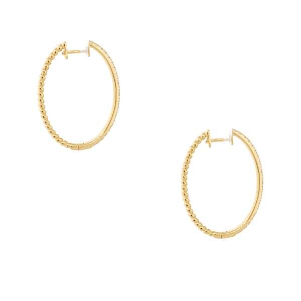 18k Yellow Gold 1.54ctw Diamond Hoop Earrings
