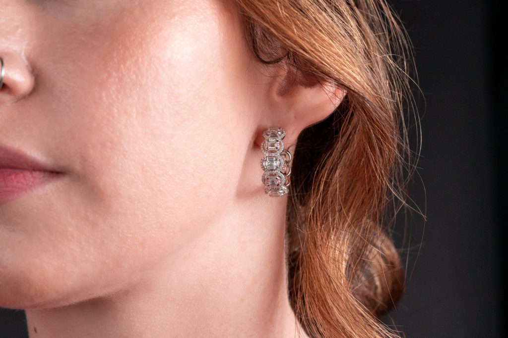 thick diamond hoop earrings