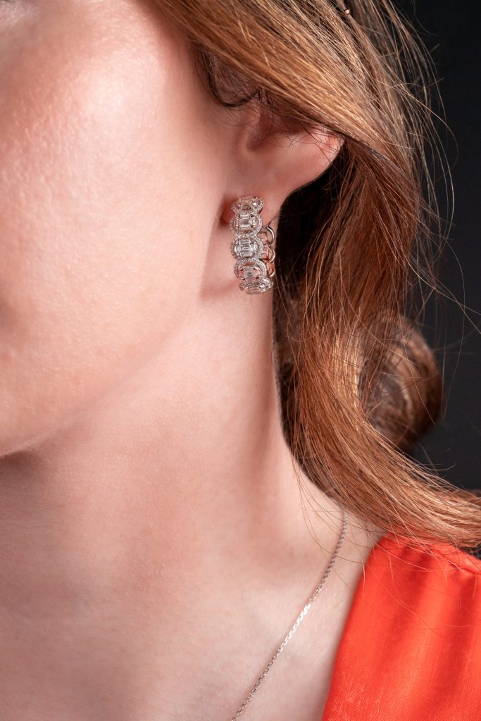 thick diamond hoop earrings