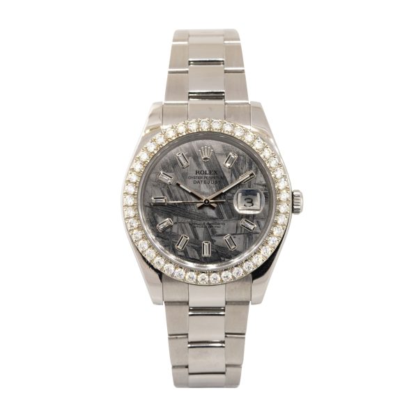 Rolex 116334 Datejust II Stainless Steel Diamond Bezel Meteorite Dial Watch