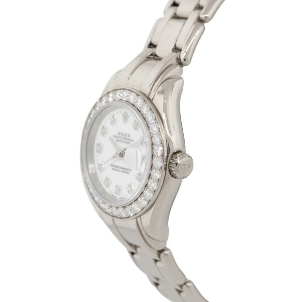 Rolex 69299 Datejust 18K White Gold Diamond Pearlmaster Watch