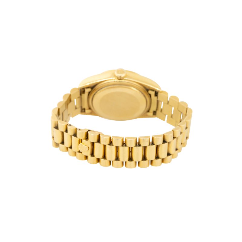 Rolex 18038 Day-Date 18k Yellow Gold Diamond Dial Fluted Bezel President Watch