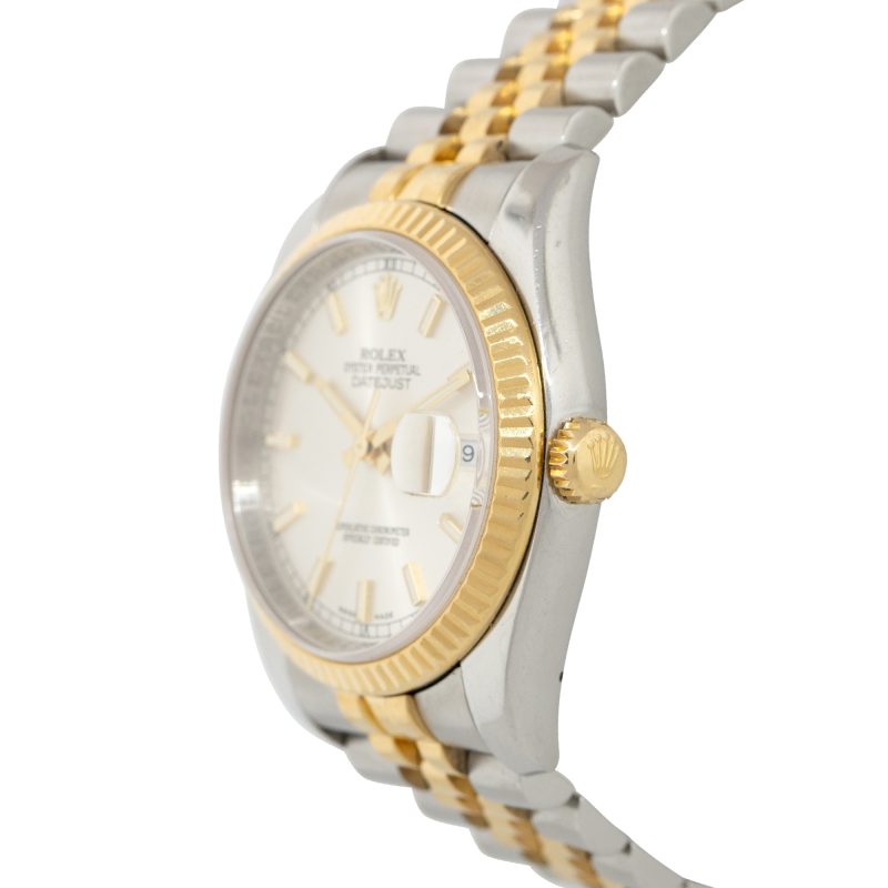 Rolex 116233 Datejust 18k Yellow Gold and Steel Silver Dial Watch