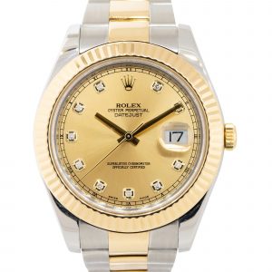 Rolex 116333 Datejust Two Tone Gold Diamond Dial Men's Watch