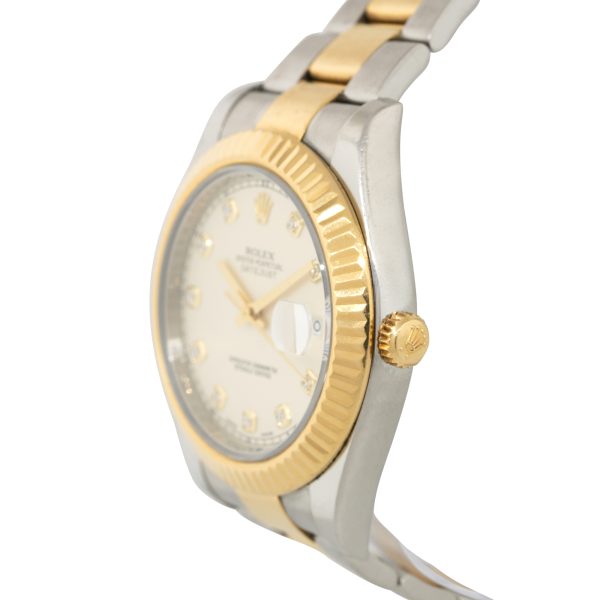 Rolex 116333 Datejust II 18k Yellow Gold and Steel Diamond Dial Men's Watch