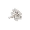 18k White Gold 1.47ctw Diamond Pave Rose Shaped Ring