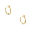 18k Rose Gold 0.85ctw Pave Diamond Bump Hoop Earrings