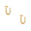 18k Rose Gold 0.85ctw Pave Diamond Bump Hoop Earrings