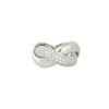 18k White Gold 1.04ctw Pave Diamond Crossover Wave Ring