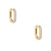 18k Yellow Gold 2.55ctw Diamond Tubular Rectangle Hoop Earrings
