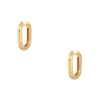 18k Yellow Gold 2.55ctw Diamond Tubular Rectangle Hoop Earrings