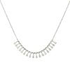 18k White Gold 1.46ctw Diamond Round and Pear Shape Drop Necklace