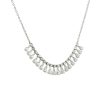 18k White Gold 1.46ctw Diamond Round and Pear Shape Drop Necklace