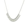 18k White Gold 1.46ctw Diamond Round and Pear Shape Drop Necklace