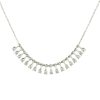 18k White Gold 1.46ctw Diamond Round and Pear Shape Drop Necklace