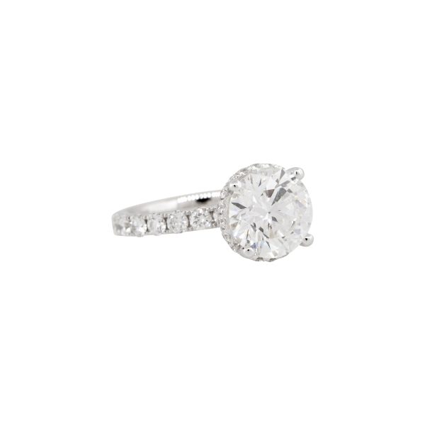 GIA Certified Triple X 18k White Gold 5.04ctw Diamond Engagement Ring
