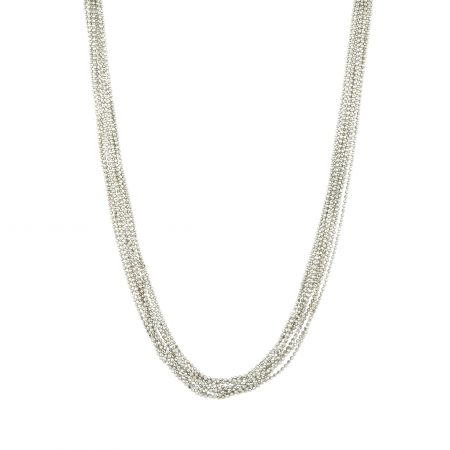 14k White Gold Beaded Multi-Strand Necklace
