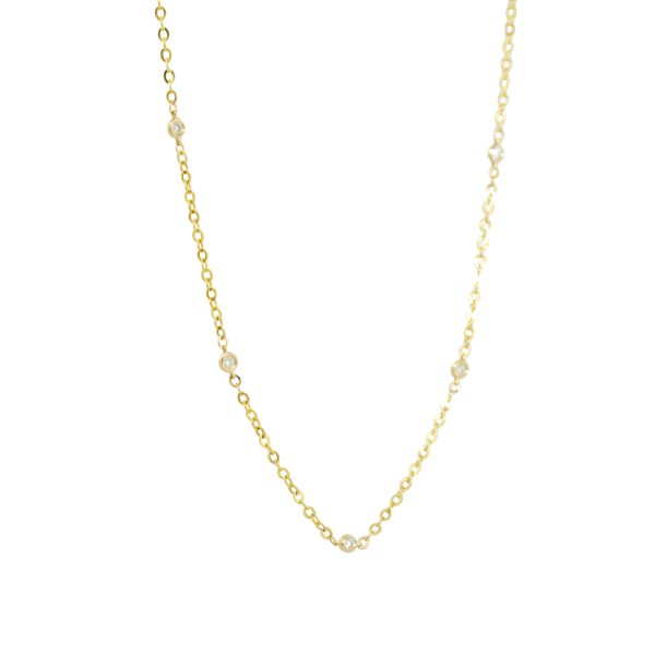 14k Yellow Gold 0.15ctw Diamonds by the Yard Necklace