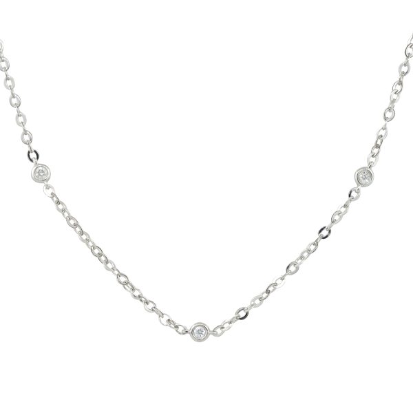 14k White Gold 0.15ctw Diamonds by the Yard Necklace