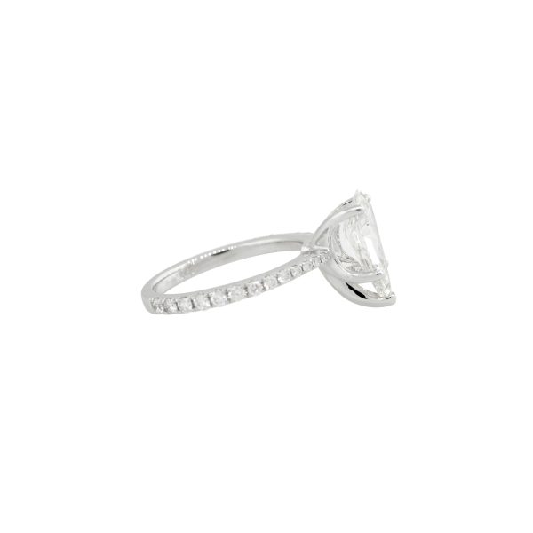 GIA Certified 18k White Gold 2.16ctw Pear Shaped Diamond Engagement Ring