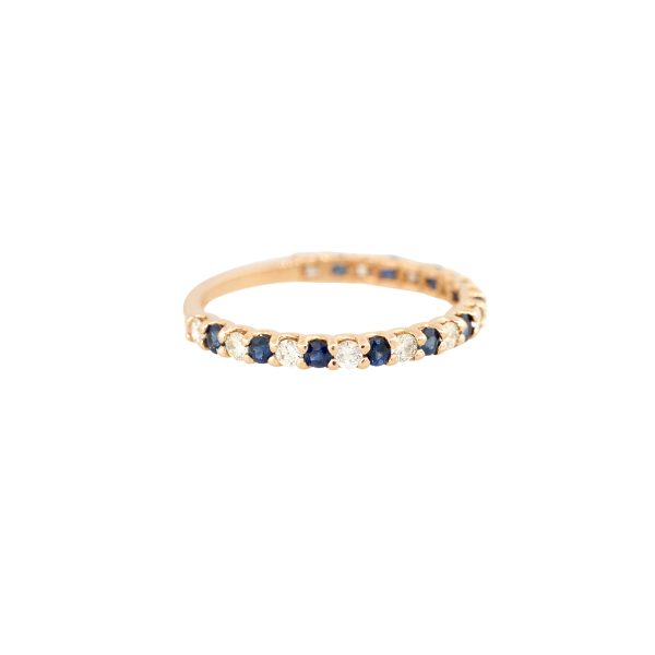 14k Rose Gold 0.48ctw Sapphire and 0.32ctw Diamond Band