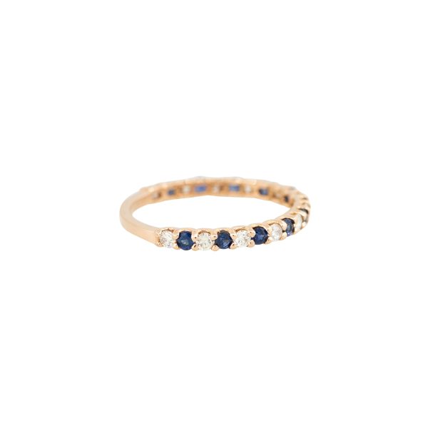 14k Rose Gold 0.48ctw Sapphire and 0.32ctw Diamond Band
