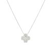 18k White Gold 2.0ctw Mosaic Diamond Clover Necklace