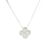 18k White Gold 2.0ctw Mosaic Diamond Clover Necklace