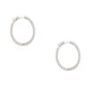 18k White Gold 5.60ctw Inside Out Large Diamond Hoop Earrings
