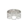 18k White Gold 7.03ctw Diamond Mosaic and Black Enamel Wide Cuff Bracelet
