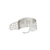 18k White Gold 7.03ctw Diamond Mosaic and Black Enamel Wide Cuff Bracelet