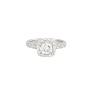 GIA Certified 18k White Gold 1.21ctw Round Brilliant Cut Diamond Engagement Ring