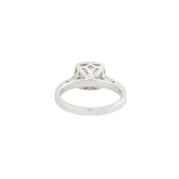 GIA Certified 18k White Gold 1.21ctw Round Brilliant Cut Diamond Engagement Ring