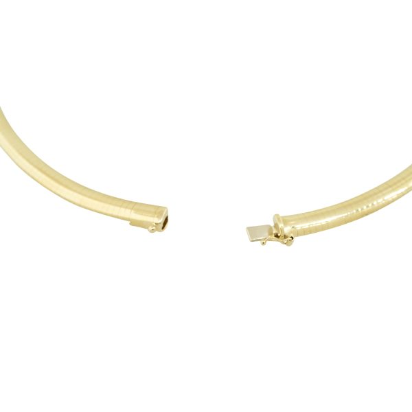 14k Yellow Gold 1.41ctw Sliding Baguette and Round Brilliant Diamond Pendant on Omega Necklace
