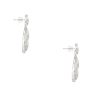 14k White Gold 3.60ctw Diamond Drop Pear Shaped Flower Earrings