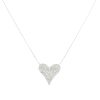 14k White Gold 1.35ctw Pave Diamond Heart Necklace