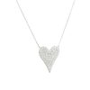 14k White Gold 1.35ctw Pave Diamond Heart Necklace