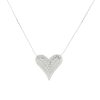 14k White Gold 1.35ctw Pave Diamond Heart Necklace