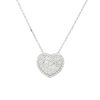 18k White Gold 1.0ctw Pave Diamond Heart Necklace