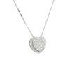 18k White Gold 1.0ctw Pave Diamond Heart Necklace