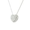 18k White Gold 1.0ctw Pave Diamond Heart Necklace