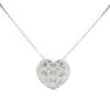 18k White Gold 1.0ctw Pave Diamond Heart Necklace