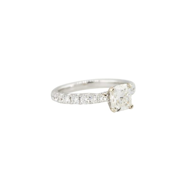 GIA Certified 18k White Gold 1.99ctw Cushion Cut Diamond Engagement Ring