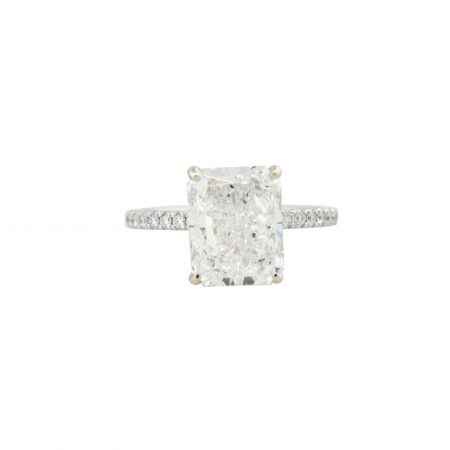 GIA Certified 18k White Gold 5.53ctw Radiant Cut Diamond Engagement Ring