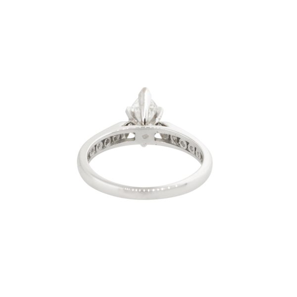 GIA Certified Platinum 0.98ctw Marquise Cut Diamond Engagement Ring