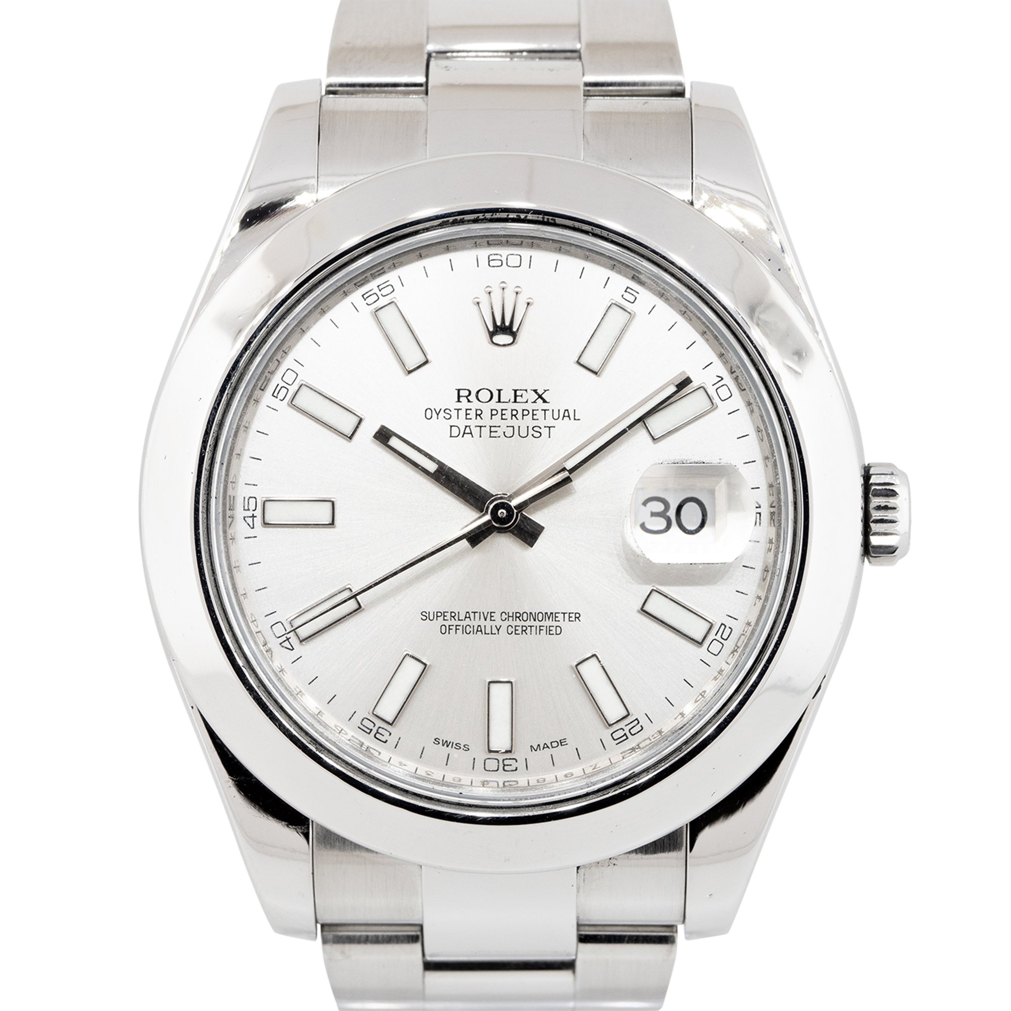faldt om Profit Rolex 116300 Datejust II Stainless Steel Silver Stick Dial Watch